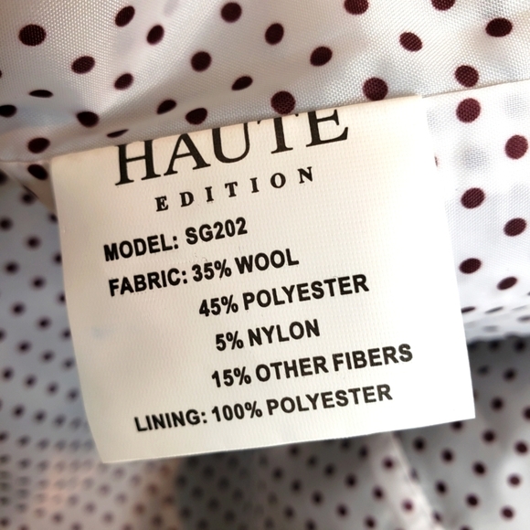 Haute Edition Wool Blend Single Breasted Pea Coat - Picture 5 of 7